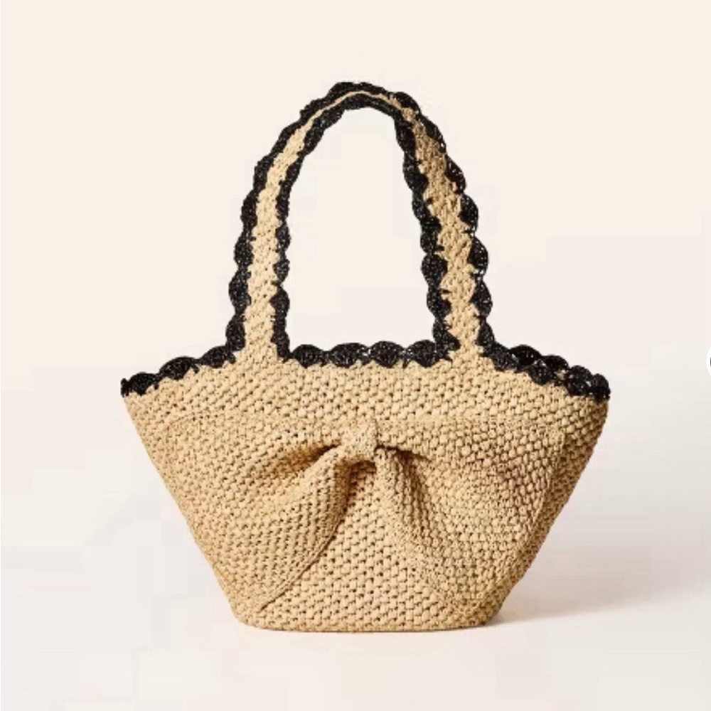 Kate Spade Raffia Bow Tote Bag